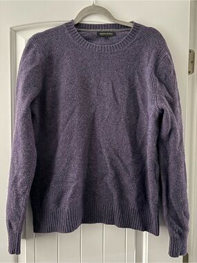 Banana Republic Purple Italian Yarn Crewneck Sweater MEDIUM  Preppy Cozy Casual